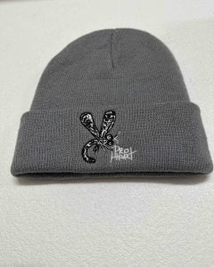 Fashion Mens/Women’s Beannie Grey with Dragonfly motif