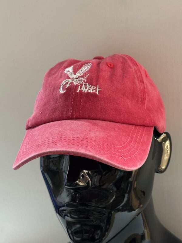 Unisex brushed denim look Cap - Burgundy Dragonfly